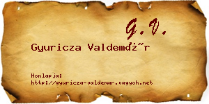 Gyuricza Valdemár névjegykártya